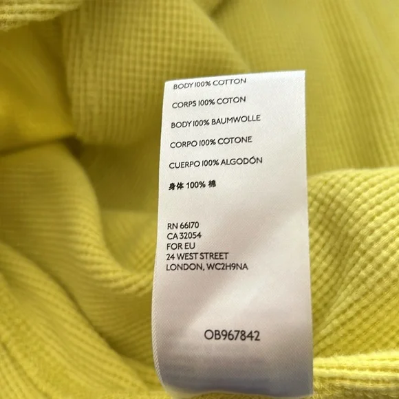 We The Free Amelia Oversized Thermal Shirt Sz large in Neon Yellow Long Sleeve - Picture 5 of 5